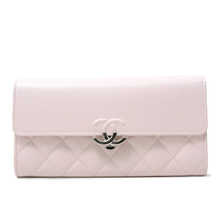 楽天市場】シャネル 財布 レディース プッシュロック付き 2つ折り 長  