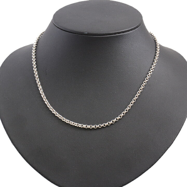 美品2000年頃購入◇エルメス 金具シルバー925+黒紐 ネックレス全長42cm
