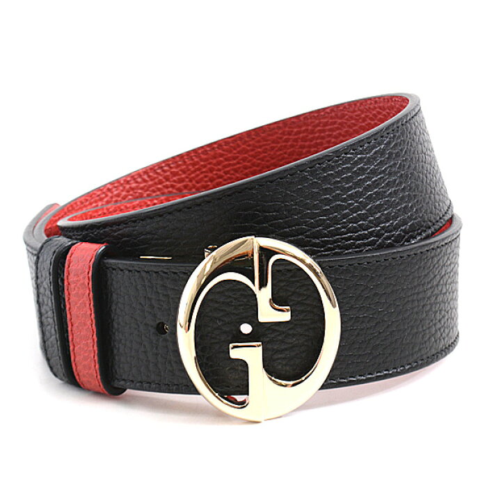 極美品✨GUCCIインターロッキングリバーシブルベルトバックル回転黒紺  