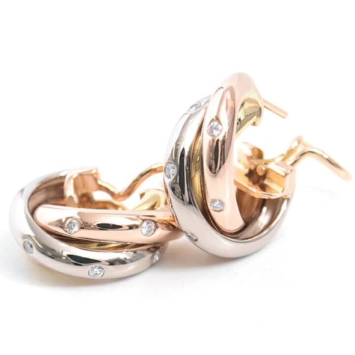 楽天市場】カルティエ ピアス レディース トリニティ 12Pダイヤモンド  