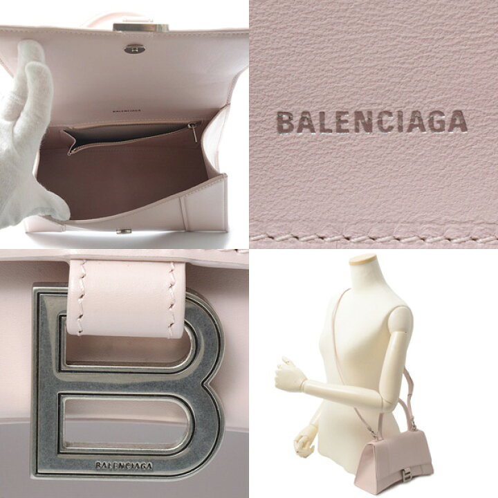 BALENCIAGA バレンシアガ アワーグラス XSトップハンドルバッグピンク 