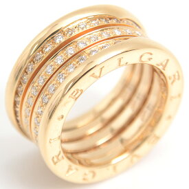 ブルガリ 指輪 レディース ビー ゼロワン B-ZERO1 フルダイヤ リング 52号 イエローゴールド BVLGARI 750YG 中古