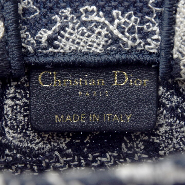 美品 Dior ディオール ロゴ刺繍 男女兼用 ネイビー ホワイト  