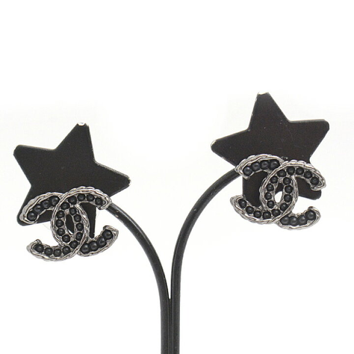 楽天市場】シャネル ピアス レディース ココマーク ブラックストーン  