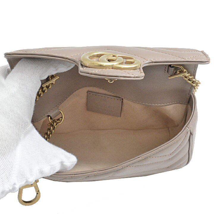 楽天市場】グッチ バッグ レディース GGマーモント キルティングレザー  