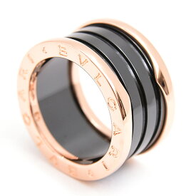 ブルガリ 指輪 メンズ レディース ビーゼロワン B-ZERO1 リング 53号 実寸12号 ピンクゴールド セラミック BVLGARI 750PG×CE 中古