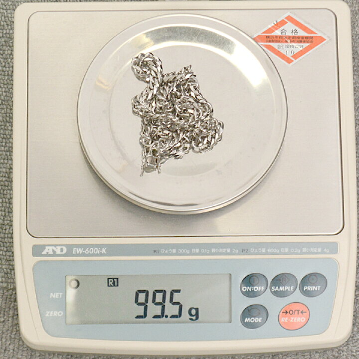 楽天市場】喜平 ネックレス PT850 6面カット ダブル 100g 50cm 造幣局 