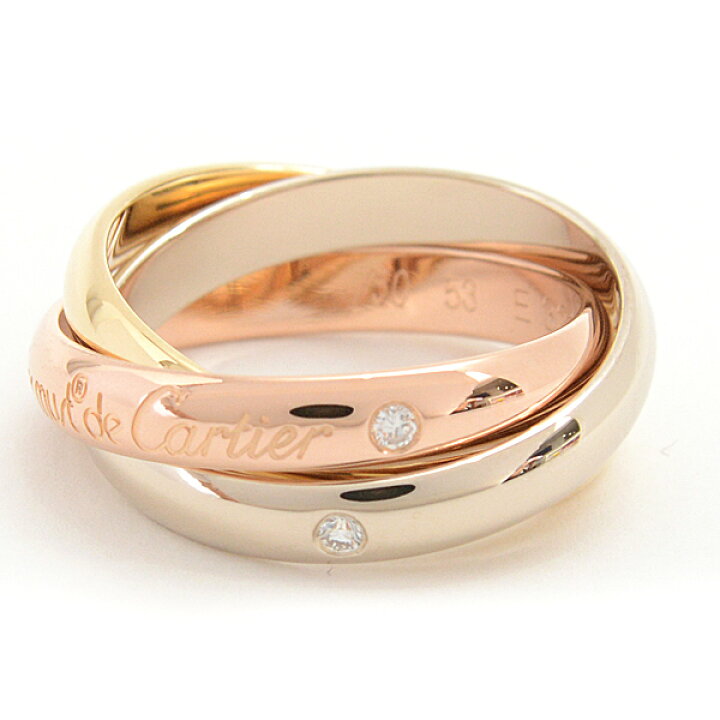 楽天市場】カルティエ 指輪 レディース 3Pダイヤ トリニティ 3連  