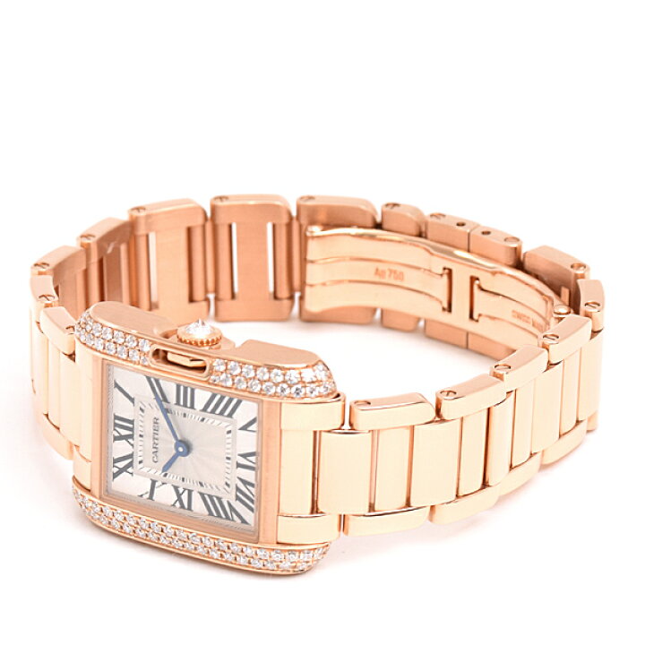 カルティエ CARTIER WJTA0007 タンク アングレーズ SM K18PG 11Pダイヤ  