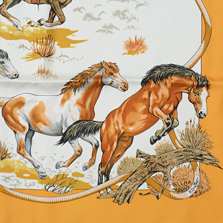 楽天市場】エルメス スカーフ レディース カレ90 LES MUSTANGS 野生馬 
