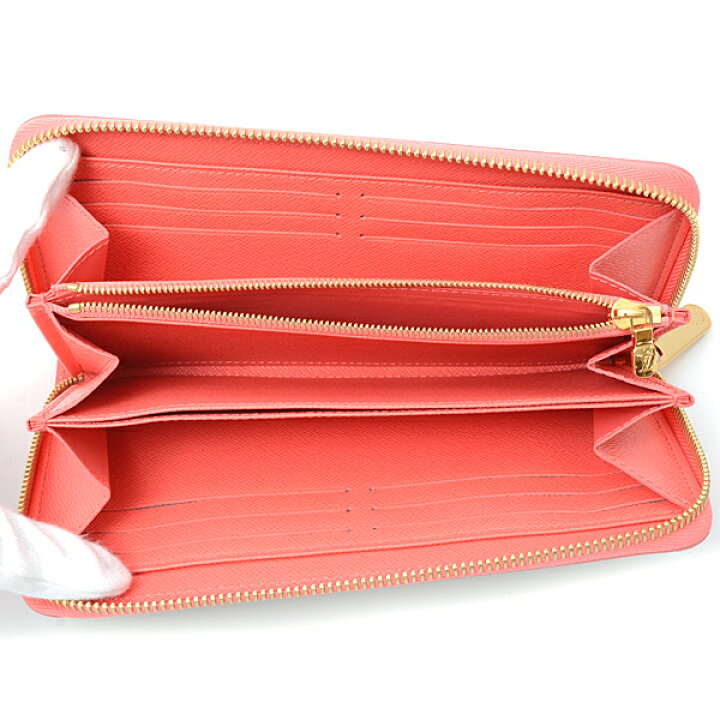 最良品】LOUIS VUITTON ジッピーウォレット アズールローズパパイヤ 