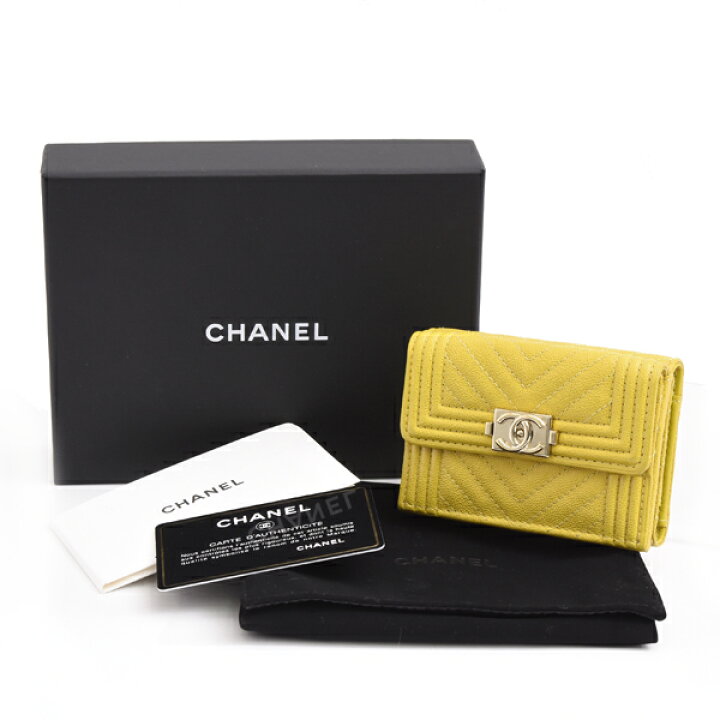 楽天市場】シャネル 財布 レディース ボーイシャネル 三つ折り ミニ  