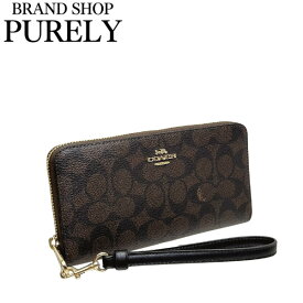 コーチ 財布 レディース COACH 長財布 シグネチャー ロング ジップ アラウンド ウォレット CW778 IMXAQ ウォルナット×ブラック WWW