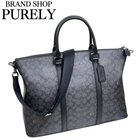 コーチ バッグ メンズ COACH トートバッグ 2WAY シグネチャー カレブ ワーク バッグ CY770 QBMI5 チャコール×ブラック MMM