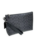 コーチ ポーチ メンズ COACH セカンドバッグ シグネチャー ポーチ CCF32 QBMI5 チャコール×ブラック MMM