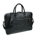 安心の国内発送 コーチ バッグ メンズ COACH ビジネスバッグ シグネチャー レザー イーサン スリム ブリーフ CCF55 QB/BK ブラック MMM