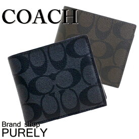 コーチ 財布 メンズ COACH シグネチャー コンパクト ID ウォレット 二つ折り財布 F74993 (小銭入れなし) コーチ COACH メンズ レディース MMM