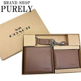 【2024年4月度月間優良ショップ受賞】コーチ COACH 財布 メンズ レザー コンパクト ID 折り財布 キーリング ギフト セット ギフトボックス付き F64118 CWH ダークサドル コーチ COACH レディース メンズ MMM WWW