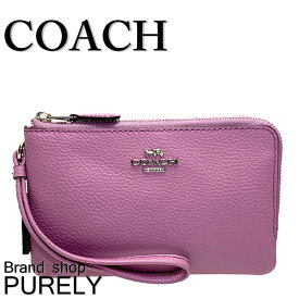 【2024年4月度月間優良ショップ受賞】コーチ COACH バック セカンドバッグ・ポーチ レディース アウトレット レザー ラグジュアリー ペブルド リストレット F87590 SVLL シルバー×リラック コーチ COACH レディース WWW