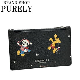 【2024年4月度月間優良ショップ受賞】コーチ コイン ケース メンズ COACH 【DISNEY X COACH】ジップ カード ケース / ホリデイ プリント CM725 QBM2 ブラックマルチ MMM