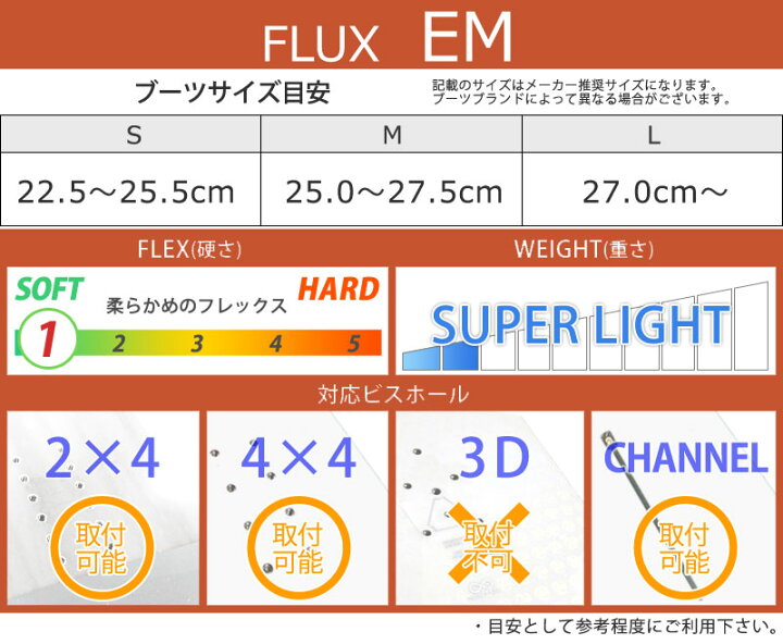 楽天市場】24-25 FLUX/フラックス EM イーエム メンズ レディース 