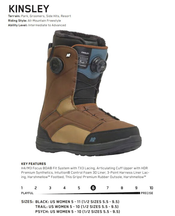 楽天市場】24-25 K2/ケーツー KINSLEY キンスレイ レディース 熱成型  