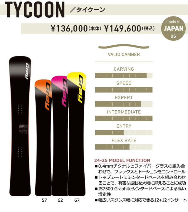 楽天市場】24-25 GRAY/グレイ TYCOON タイクーン メンズ レディース  