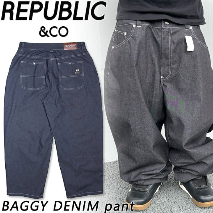 楽天市場】24-25 REPUBLIC & CO/リパブリック BAGGY DENIM pant メンズ 