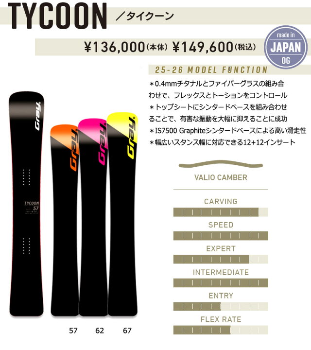 楽天市場】25-26 GRAY/グレイ TYCOON タイクーン メンズ レディース 