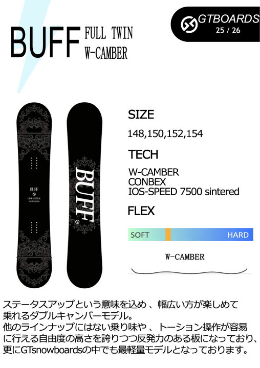 楽天市場】25-26 GT-SNOWBOARD/ジーティー BUFF バフ メンズ 