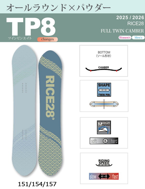楽天市場】25-26 RICE28/ライス TP8 ツインピン メンズ レディース 