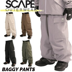 25-26 SCAPE/エスケープ BAGGY pant 着用説明動画 メンズ レディース 防水パンツ スノーボードウェア スノーウェアー 2026 予約商品