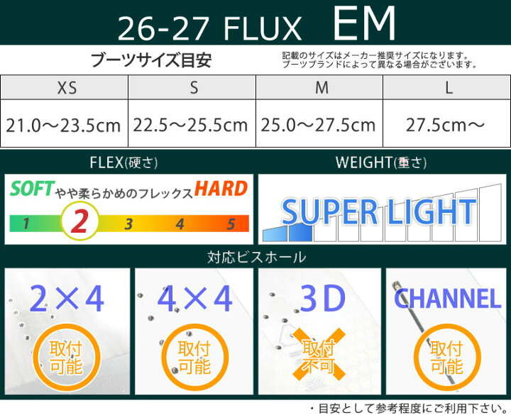 楽天市場】【クーポン+ポイントUP】26-27 FLUX/フラックス EM イーエム 