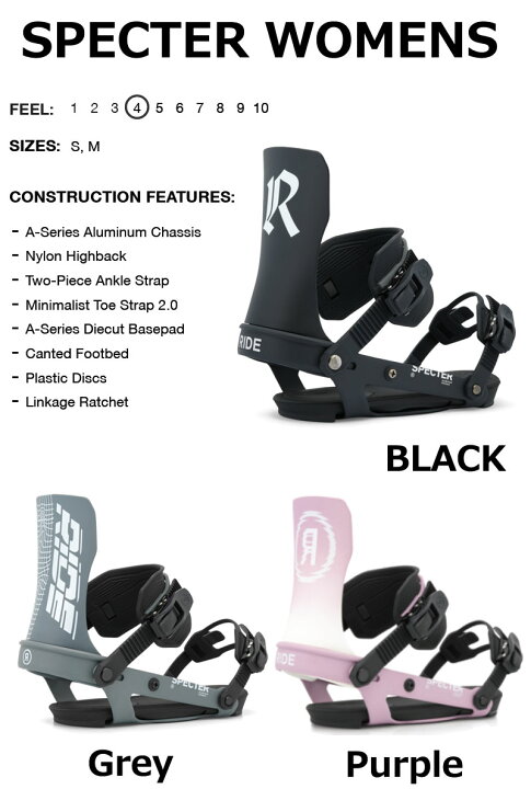 楽天市場】26-27 RIDE/ライド SPECTER WOMENS スペクター レディース 