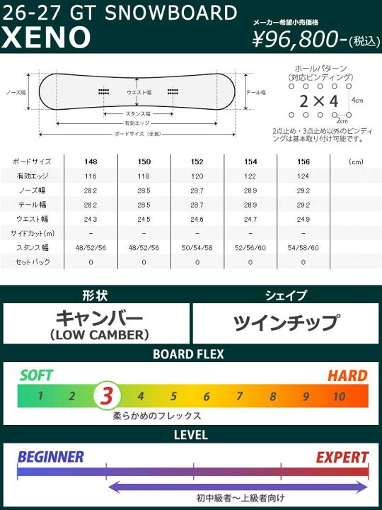楽天市場】26-27 GT-SNOWBOARD/ジーティー XENO ゼノ メンズ 