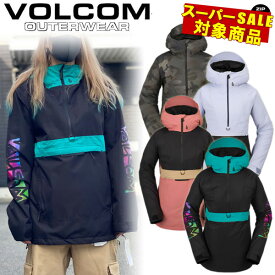 【楽天SS特別価格】23-24 VOLCOM/ボルコム ASHFIELD pullover レディース 防水プルオーバー スノーボードウェア スノーウェアー 2024 型落ち