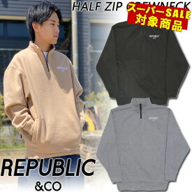 【楽天SS特別価格】23-24 REPUBLIC &CO/リパブリック HALF ZIP crewneck メンズ レディース クルーネック スノーボードウェア スノーウェアー 2024 型落ち