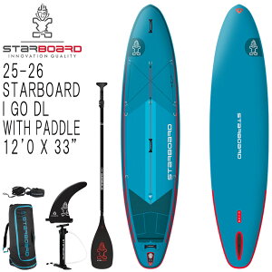 25-26 STARBOARD I GO WITH PADDLE DELUXE LITE 12'0 X 33/�X�^�[�{�[�h �A�C�S�[ �f���b�N�X���C�g �C���t���[�^�u�� �p�h���{�[�h �T�b�v SUP �p�h���Z�b�g