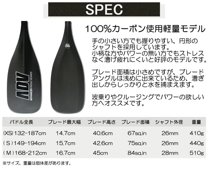 楽天市場】SUP サップ カーボンパドル 2ピース ADVANCED アドバンス 