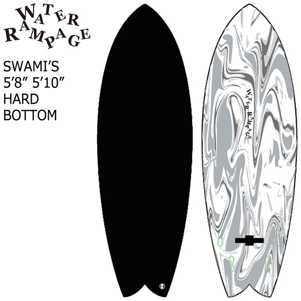 WATERRAMPAGE SWAMI'S 5'8 5'10 HARD BOTTOM ⁄ ウォーターランページ スワミス ハードボトム  サーフボード ソフトボード 営業所止め 付属フィン無し : BREAKOUT