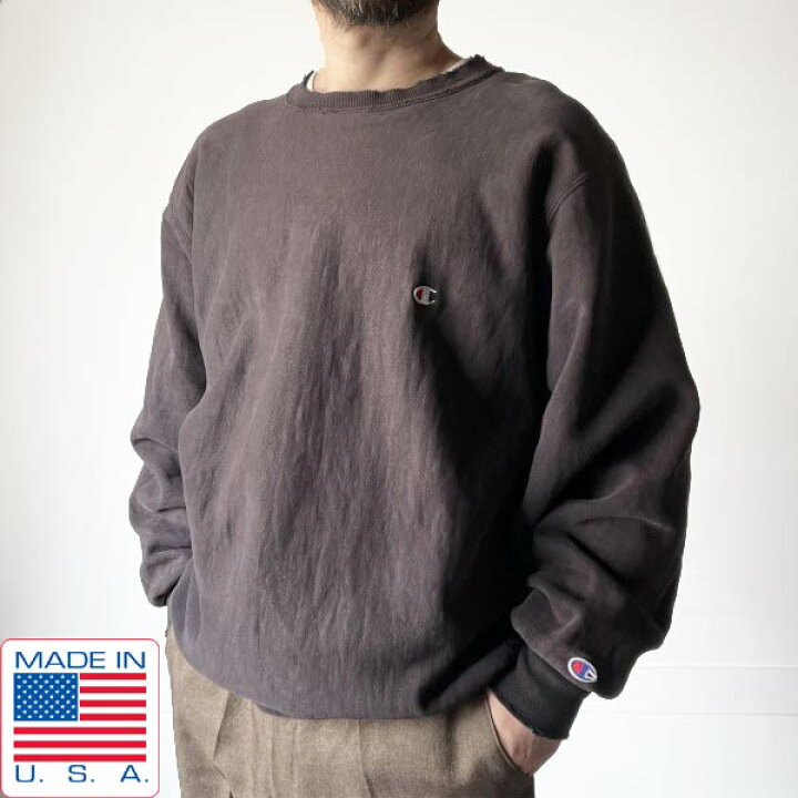 楽天市場】90s USA製 Champion 無地 リバースウィーブ XL フェード 