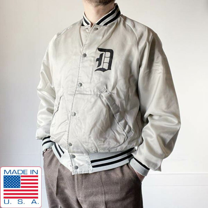 楽天市場】70s-80s USA製 Pla Jac 企業物 サテン スタジャン シルバー 