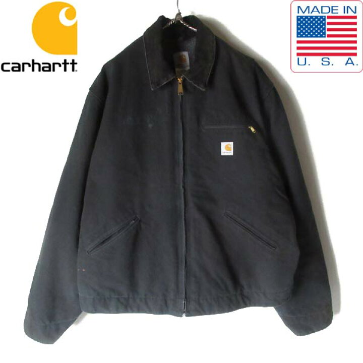 楽天市場】00s USA製 Carhartt J01 デトロイト ジャケット 黒 48TALL  