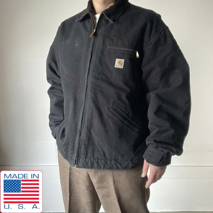 楽天市場】00s USA製 Carhartt J01 デトロイト ジャケット 黒 48TALL 