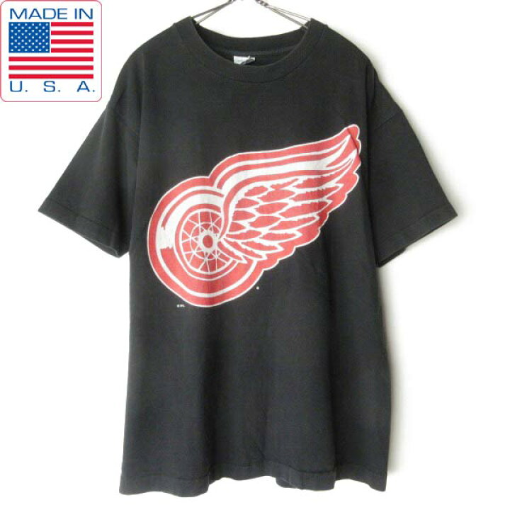 楽天市場】90s USA製 NHL デトロイト レッドウィングス 半袖 Tシャツ 