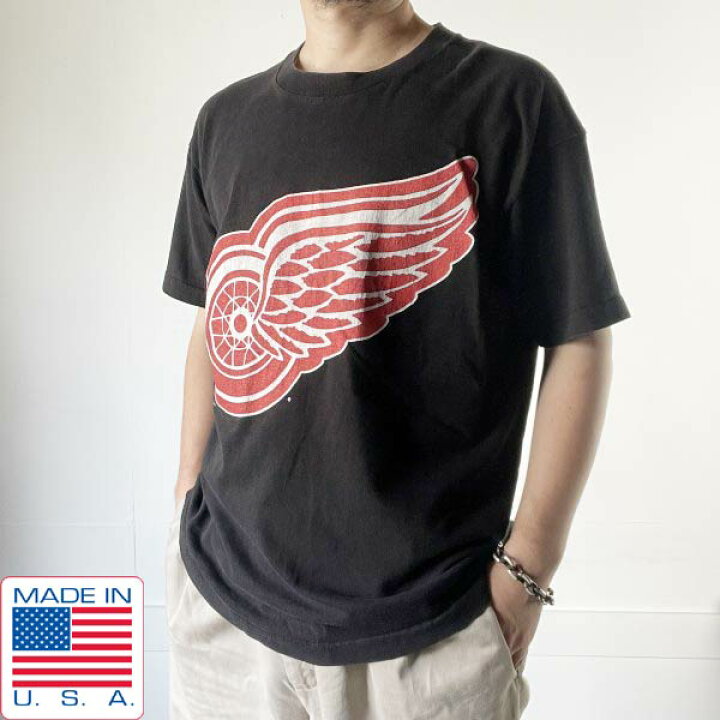 楽天市場】90s USA製 NHL デトロイト レッドウィングス 半袖 Tシャツ 