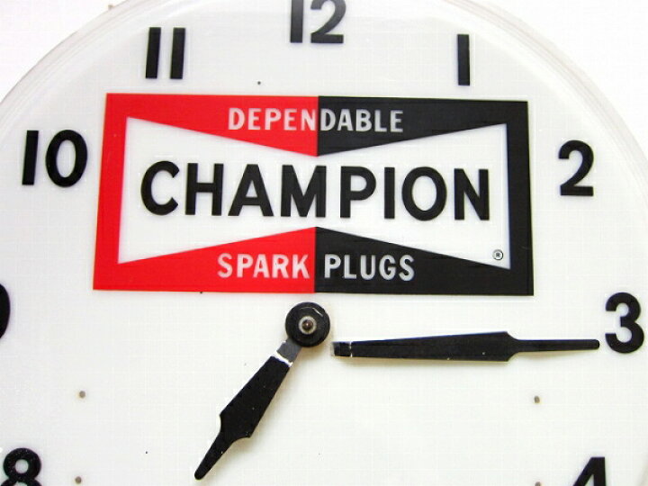 楽天市場】希少/USA製/CHAMPION SPARK PLUGS/壁掛け時計/チャンピオン 