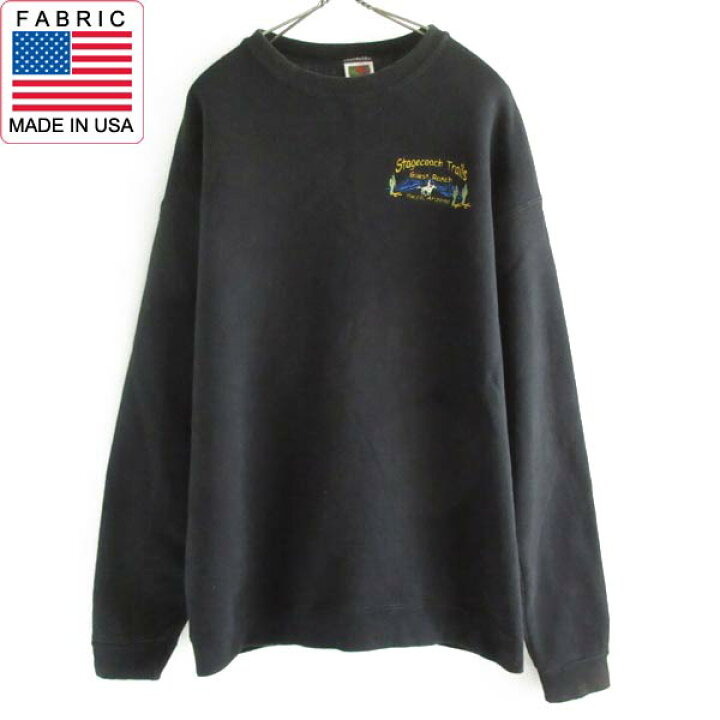 楽天市場】美品 00s フルーツオブザルーム スーベニア スウェット 黒 