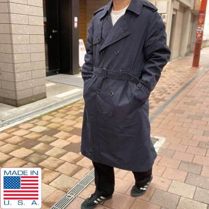 楽天市場】美品 実物 米軍 USAF トレンチコート 紺系 42L アメリカン 