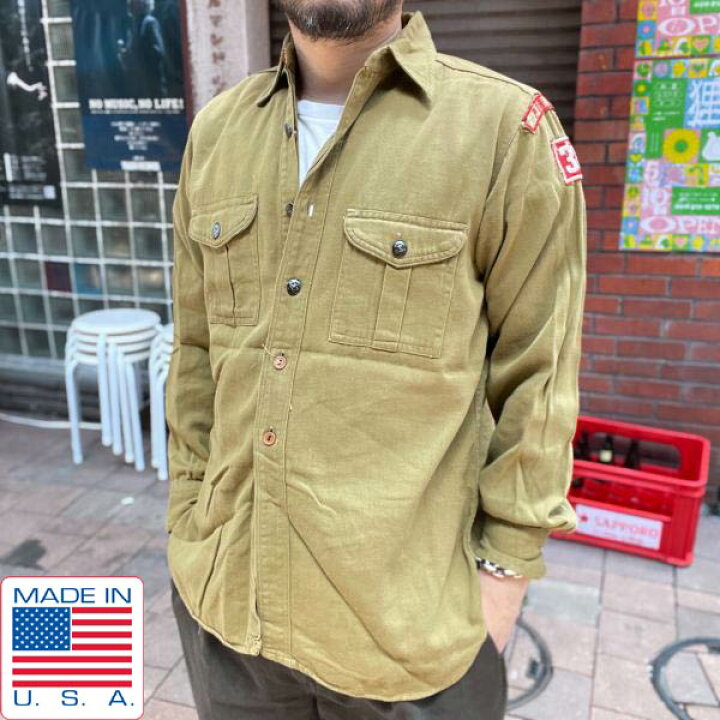 楽天市場】40s USA製 BSA ボーイスカウト チェンジボタン 長袖シャツ 